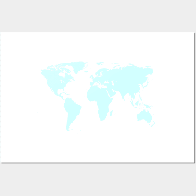 Fullcolor World map - blue Wall Art by Aurealis